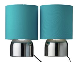 ColourMatch Pair of Touch Table Lamps - Teal
